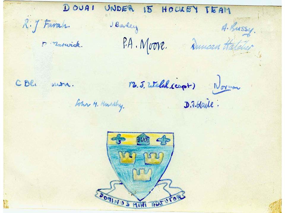 Douai Hockey U15 names 1957