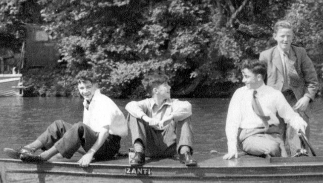 Whit Monday outing at Caversham-on-Thames - MacNally, Ely, Hill, Morton
